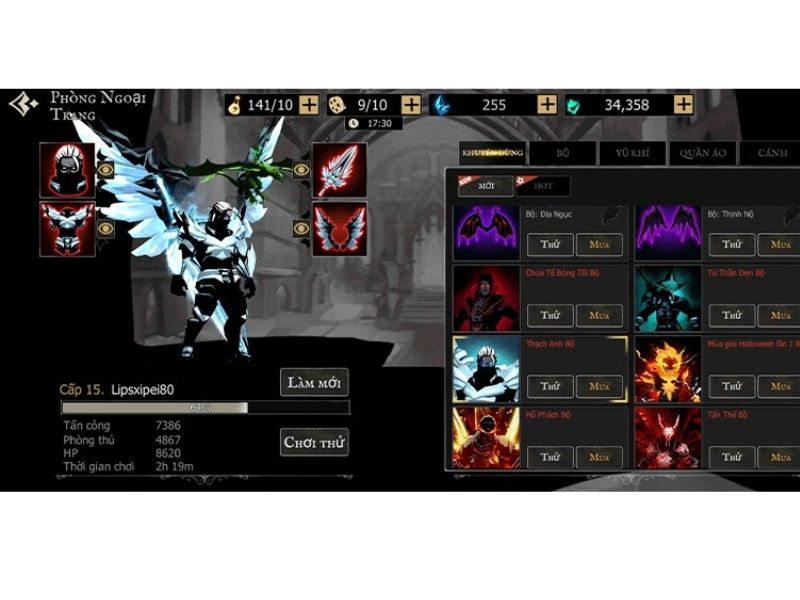 Nhân Vật Và Vũ Khí Đa Dạng Trong Hack Shadow Of Death