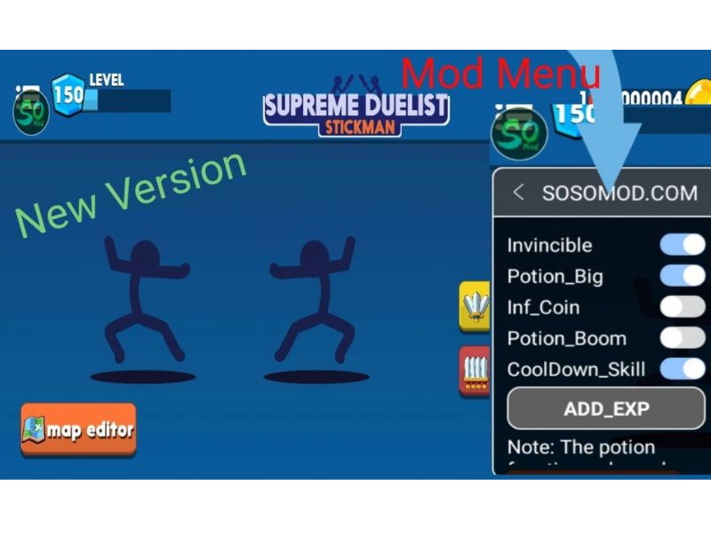 Tính Năng Nổi Bật Có Trong Hack Supreme Duelist Stickman