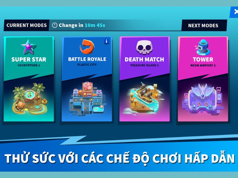 nhiều chế độ chơi đa dạng trong Heroes Strike